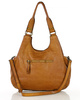 Włoska torebka skórzana z kieszenią z przodu retro bag handmade - MARCO MAZZINI brąz camel