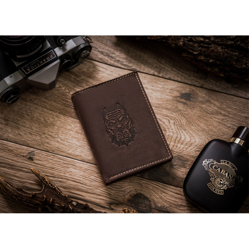 Duży skórzany portfel z indywidualnym wzorem