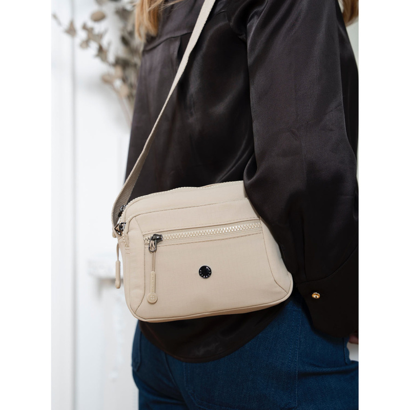 Listonoszka damska z poliestru w beżowym kolorze - Peterson