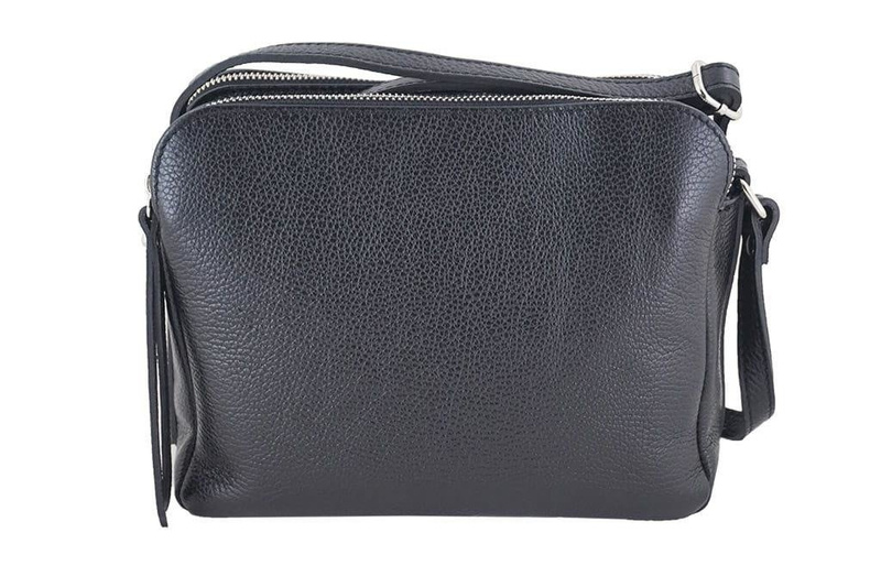 Torebka skórzana damska włoska - Bordowa