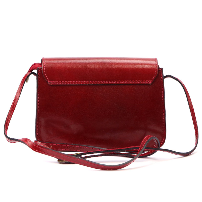 Florence Skórzana elegancka damska listonoszka torebka na ramię z klapą