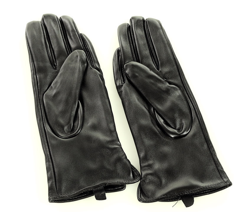 Rękawiczki damskie, skóra cielęca, ocieplane welurem.