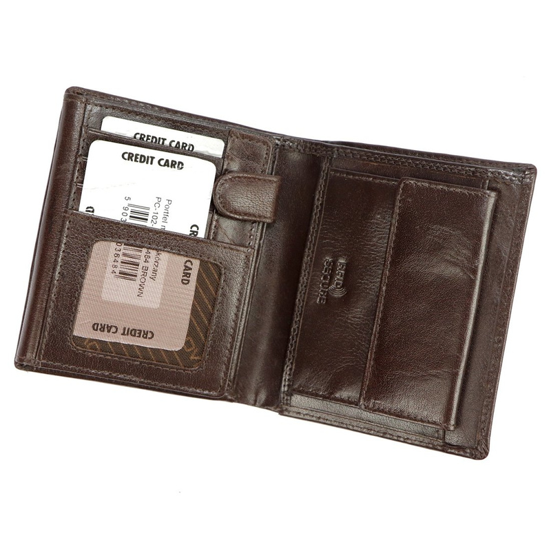 Skórzany męski portfel Rovicky PC-102-BAR RFID