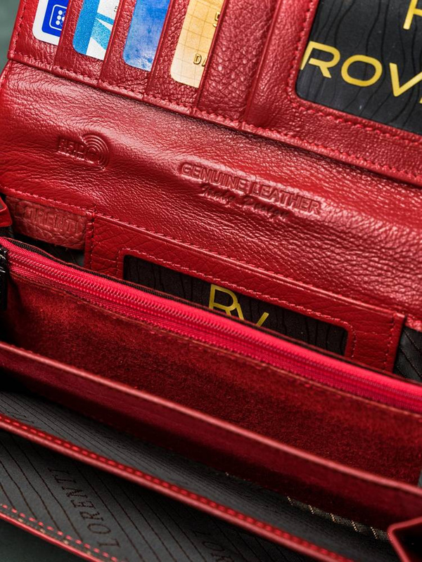 Lorenti portfel damski podłużny klasyczny lakierowany duży ochrona RFID