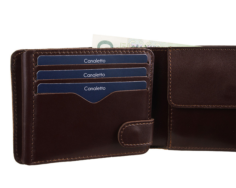 Mały portfel Canaletto RFID skóra garbowana roślinnie P1060cs350GR RFID
