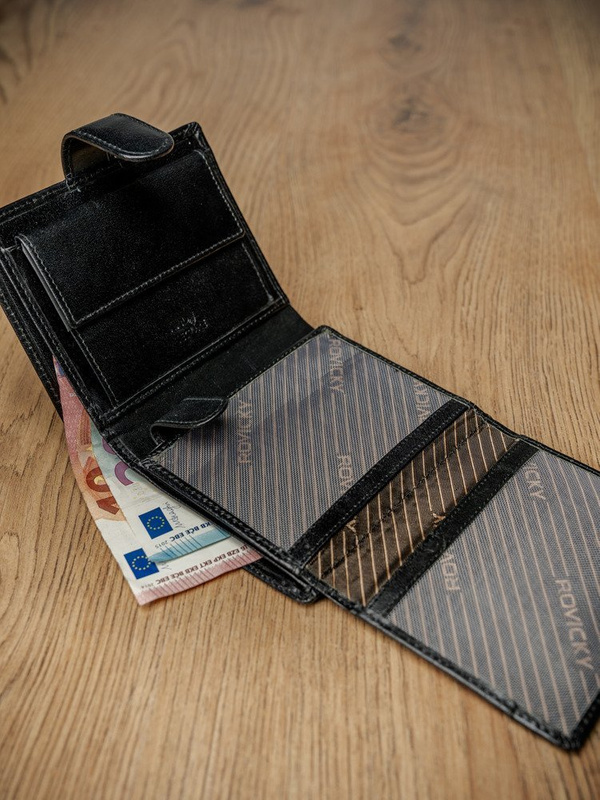 Skórzany męski portfel Rovicky PC-102L-BAR RFID