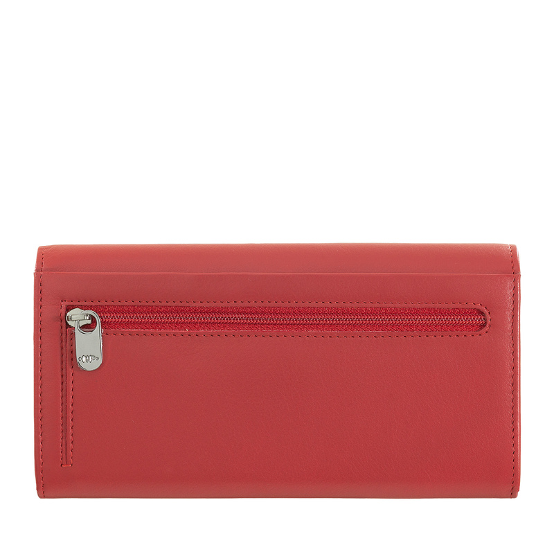 Nuvola Pelle Portfel damski z prawdziwej skóry Nappa z 11 kieszeniami na karty i zamkiem błyskawicznym