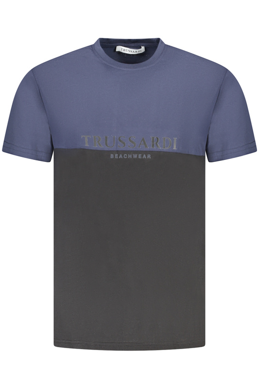 TRUSSARDI MĘSKA KOSZULKA Z KRÓTKIM RĘKAWEM NIEBIESKA