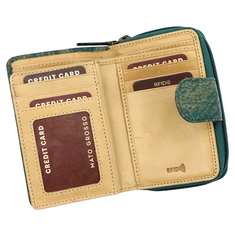 Mato Grosso pionowy duży damski portfel skóra naturalna portmonetka RFID
