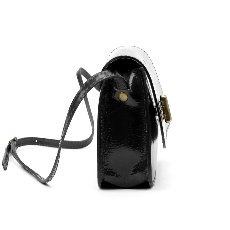 Florence Skórzana elegancka damska listonoszka torebka na ramię z klapą