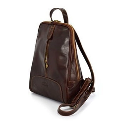 Florence Miejski Damski plecak skóra naturalna z kieszeniami na suwak