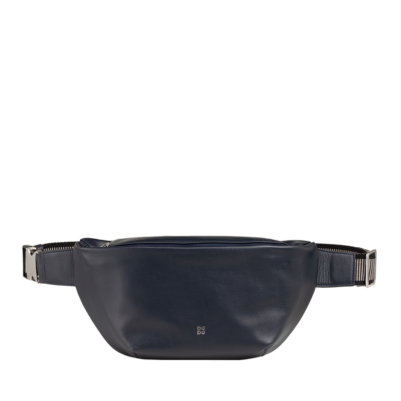 Miejska stylowa Skórzana saszetka nerka z kieszeniami i paskiem DUDU