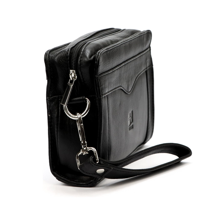 Nordee męska saszetka skóra naturalna torba do ręki z kieszeniami