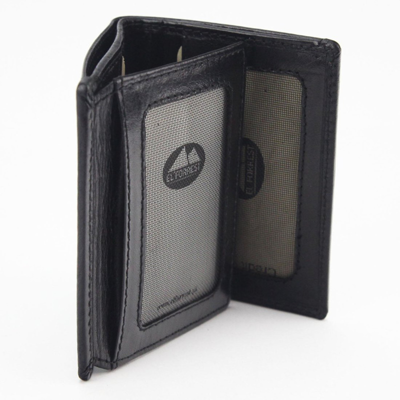 EL FORREST męskie etui na karty i dokumenty skórzane pionowe ochrona RFID
