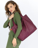 Torebka miejska shopper bag skóra naturalna handmade MARCO MAZZINI bordowa