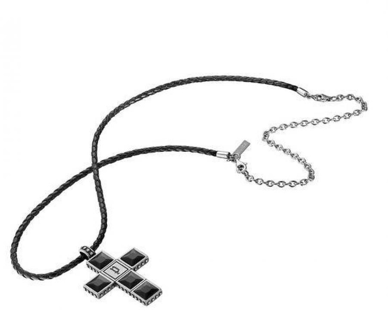 JEWELER'S POLICE PJ24653PLE-01. Naszyjnik, Kolor czarny. Mężczyzna.