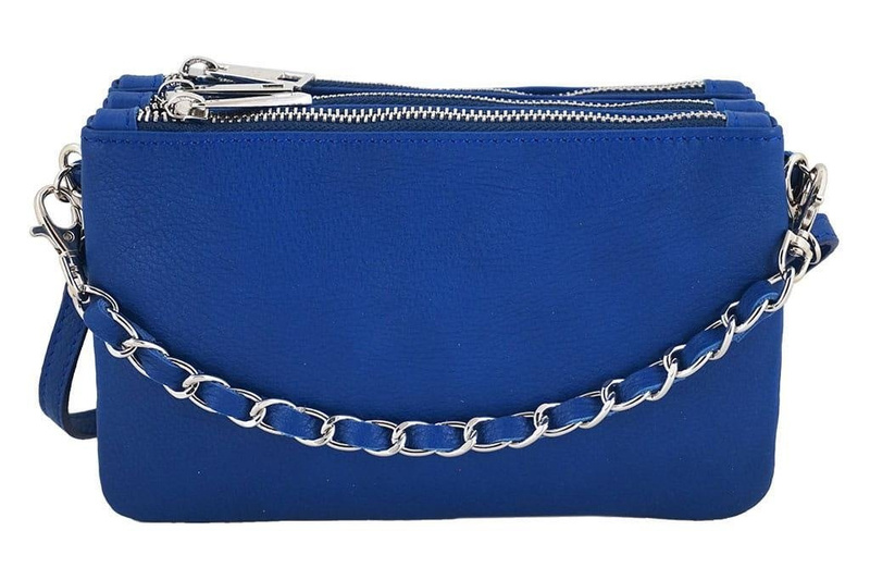 Modna włoska listonoszka skórzana - Barberini's - Szara jasna