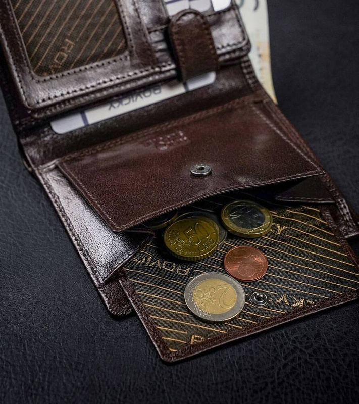Skórzany męski portfel Rovicky PC-102-BAR RFID