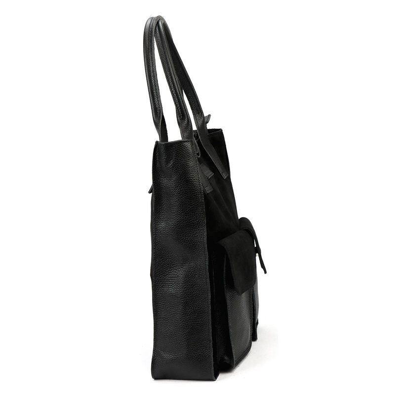 Torebka na ramię Duża damska shopperbag z kieszeniami skórzana Angelo