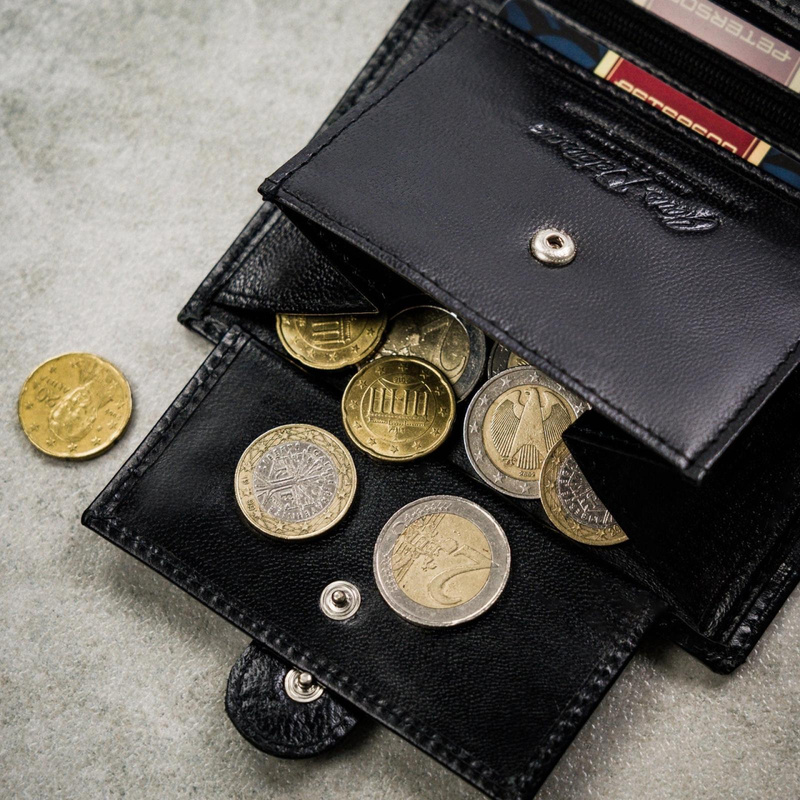 Meski zestaw prezentowy skóra naturalna Peterson PTN SET N4L-NGV-BW BLACK