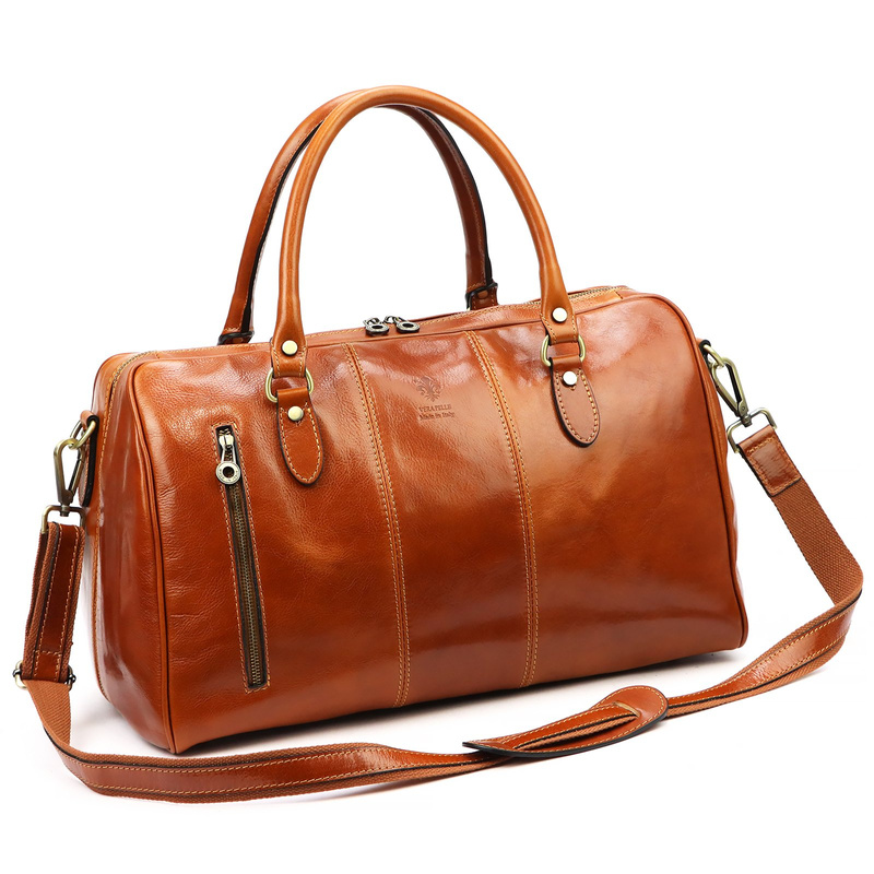 Gregorio podróżna torba skóra naturalna torba weekendowa duża z paskiem