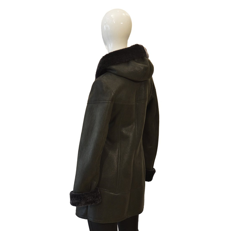 Bukowski Damski kożuch skórzany "Celina" zapinany na zamek z kapturem