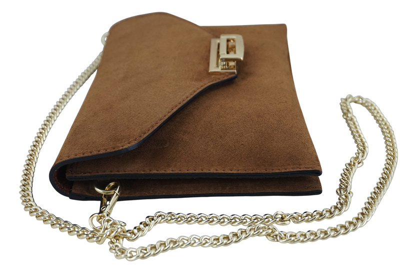 Stylowa kopertówka zamszowa Barberinis - Brązowa