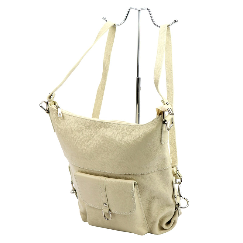 PATRIZIA Duża elegancka damska skórzana torebka na ramię z kieszeniami