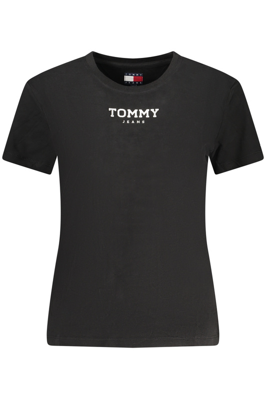 TOMMY HILFIGER DAMSKI T-SHIRT Z KRÓTKIM RĘKAWEM W KOLORZE CZARNYM