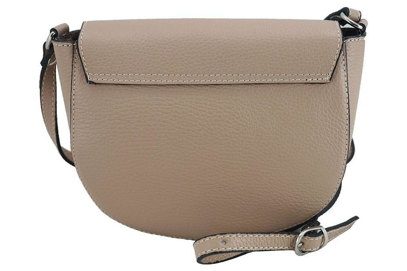 Damska skórzana listonoszka włoska - Szara ciemna