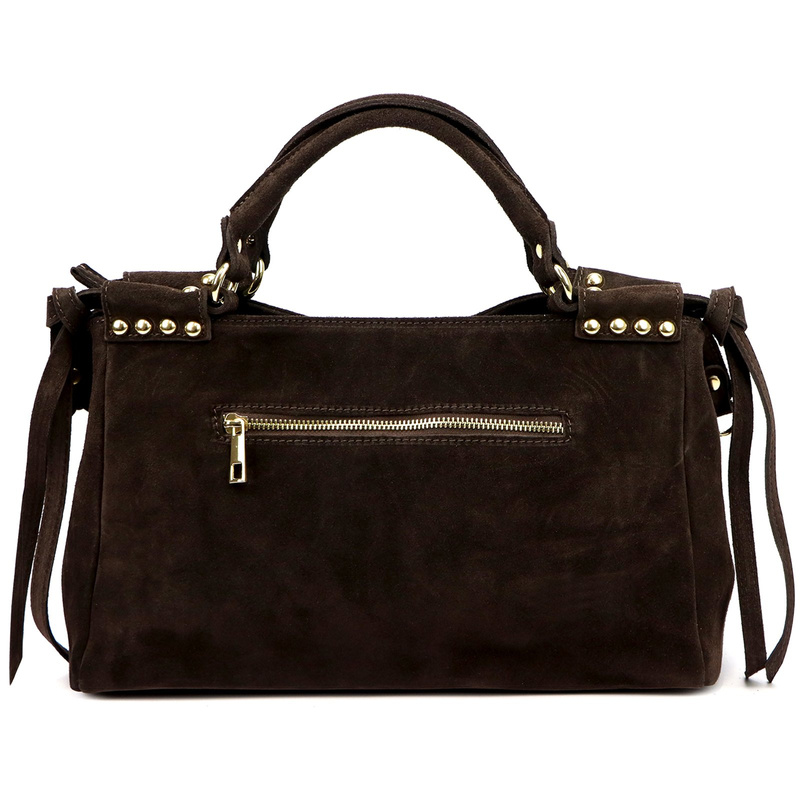 Camilla damski kuferek skóra naturalna zamsz torebka na ramię organizer