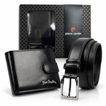 Zestaw męski Pierre Cardin ZP-011 — skórzany portfel i pasek