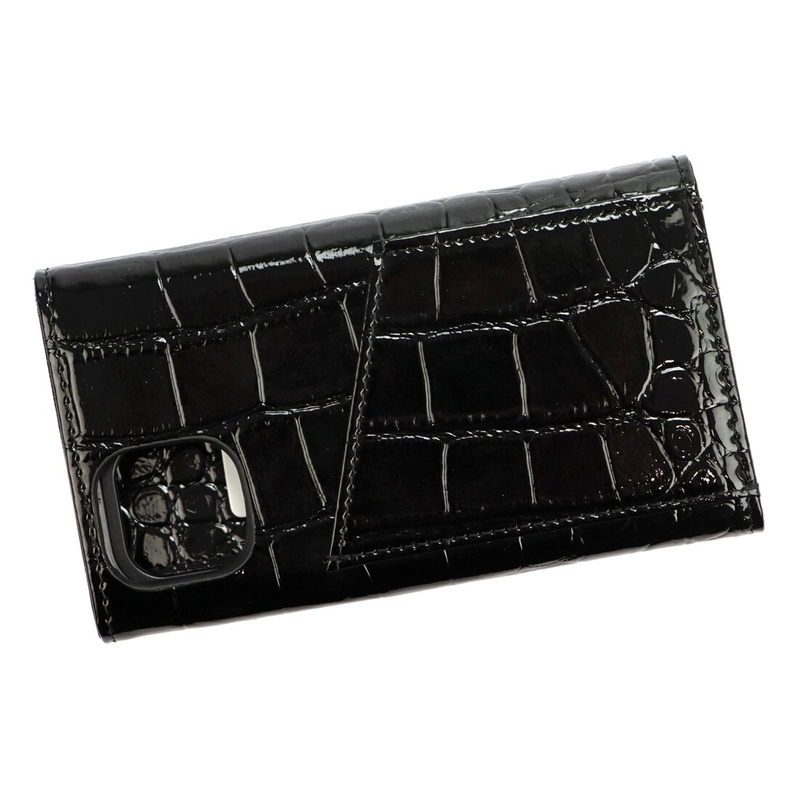 MiaMore etui Iphone 12 PRO case z klapą wzór skóra krokodyla z łańcuszkiem