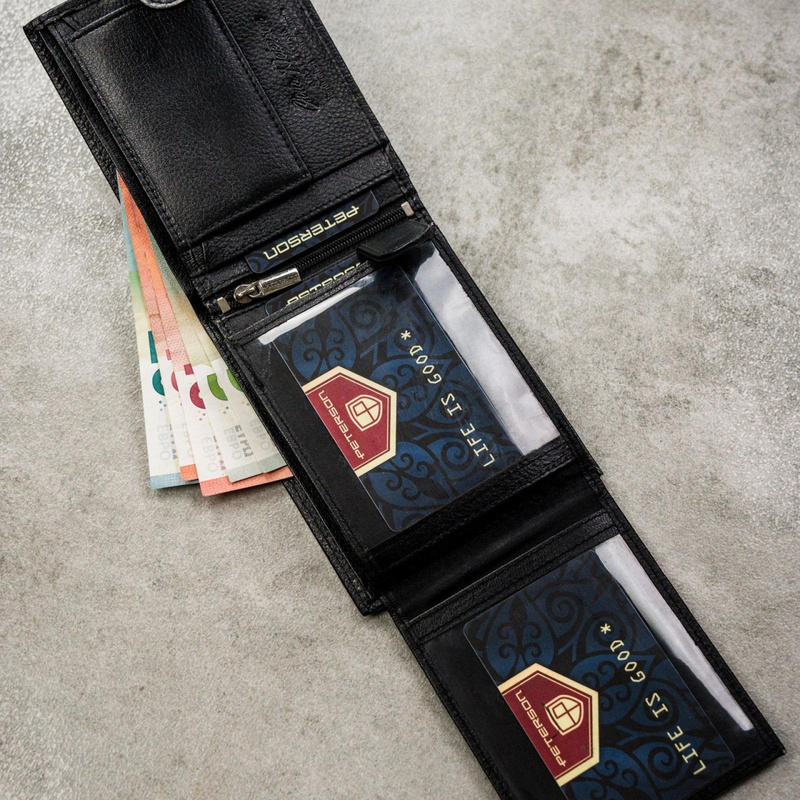 Meski zestaw prezentowy skóra naturalna Peterson PTN SET N992L-SPDM-BW BLACK