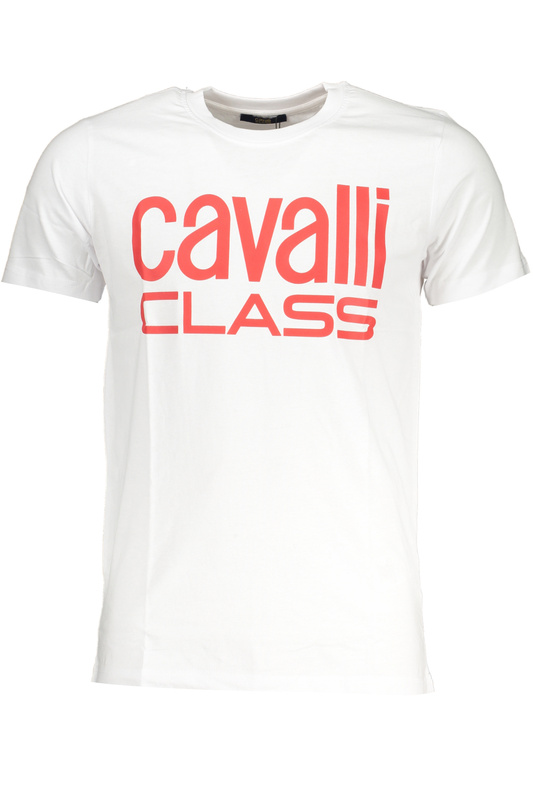 T-SHIRT MĘSKI Z KRÓTKIM RĘKAWEM KLASY CAVALLI BIAŁY