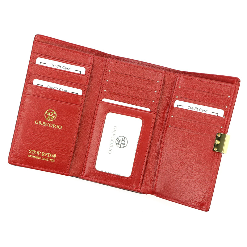 Klasyczny Skórzany damski portfel ze wzorem węża