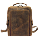 Duży Miejski pojemny plecak z prawdziwej skóry z kieszeniami Florence