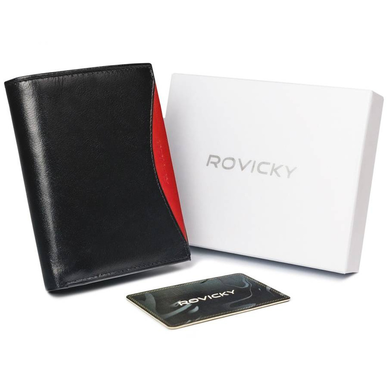 Stylowy Skórzany męski duży portfel z RFID Rovicky