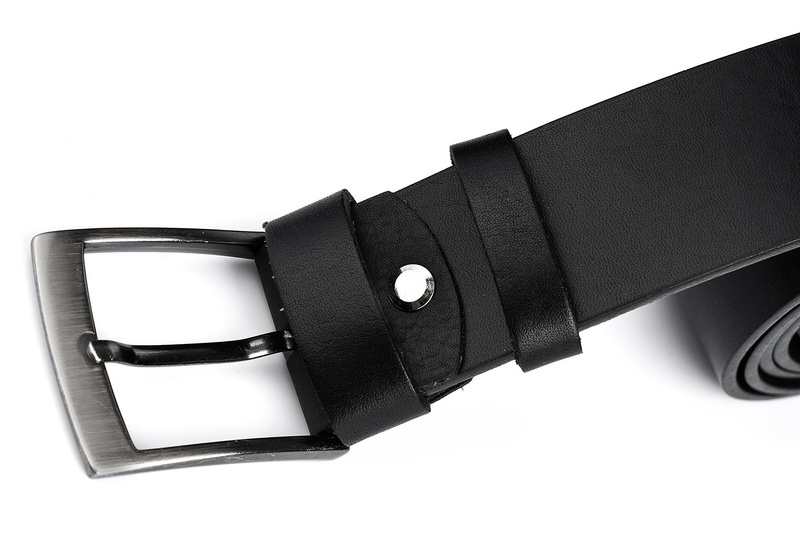 Beltimore skórzany licowy pasek męski czarny premium E14 : Kolory - czarny, Rozmiar pasków - r.95-110 cm