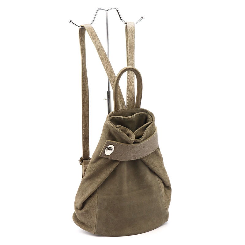 Vera Pelle damski plecak miejski ze skóry naturalnej z kieszeniami