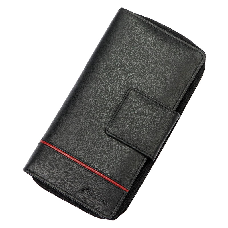 Albatross damski pionowy portfel skóra naturalna duża portmonetka podłużna 