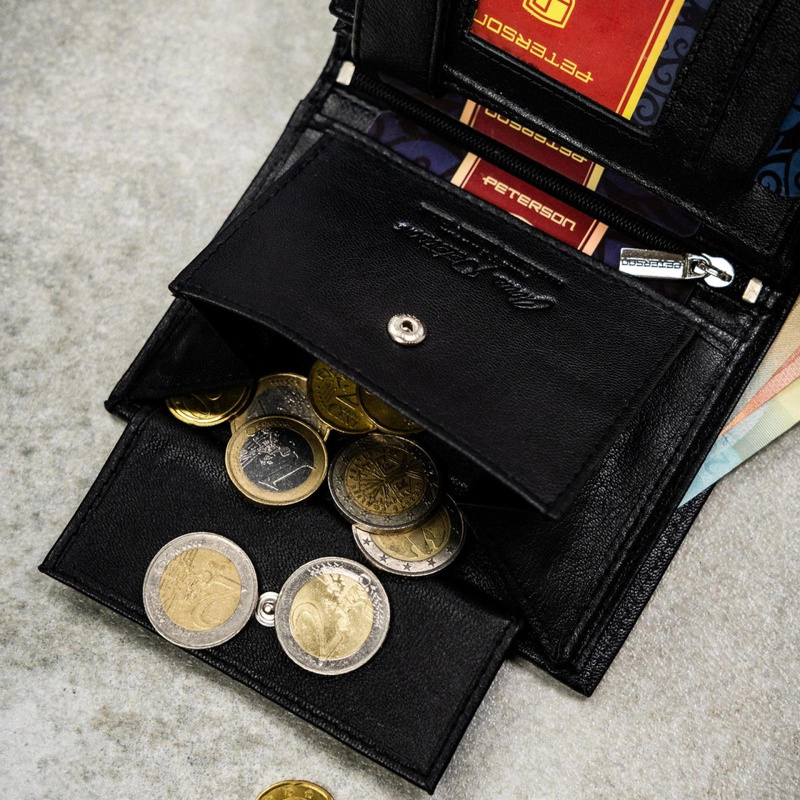 Meski zestaw prezentowy skóra naturalna Peterson PTN SET N4-DOT BLACK