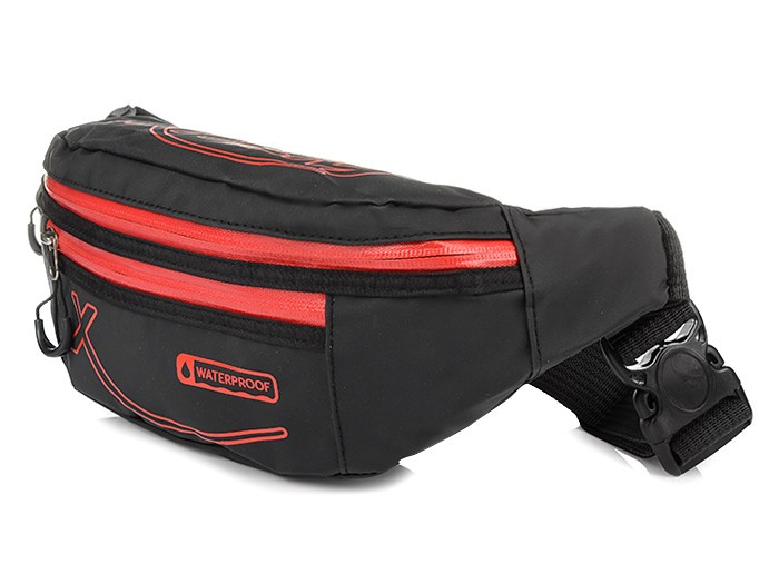 Bag Street Nerka Saszetka Nieprzemakalna duża czarno-czerwona T51