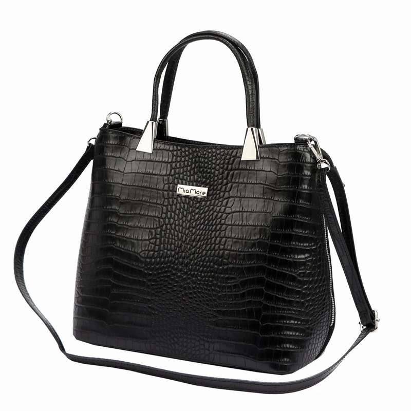 Damska torebka ze skóry naturalnej MiaMore 01-032 CROCO