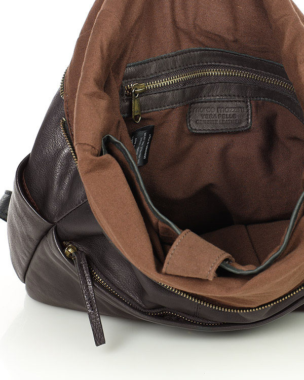 Kultowy plecak damski brązowy skórzany na laptopa - MARCO MAZZINI brąz camel