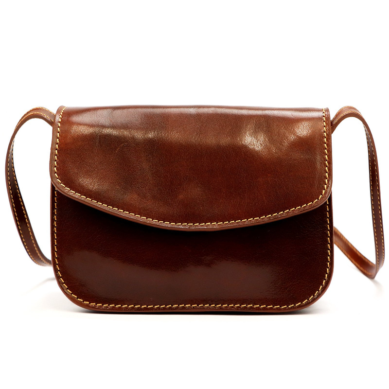 Florence Skórzana listonoszka na ramię 3 komory zamykana klapą elegancka