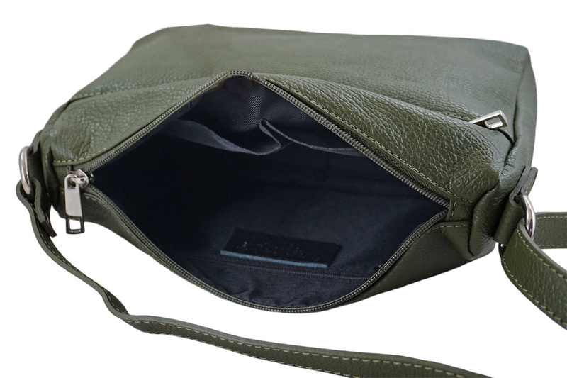 Listonoszka ze skóry naturalnej -  Zielona