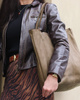 MARCO MAZZINI Torebka miejski shopper bag skóra naturalna handmade beżowa cappuccino