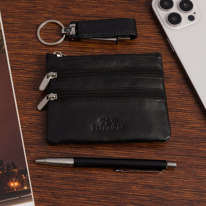 skórzane etui na klucze trzy komory kluczówka E45