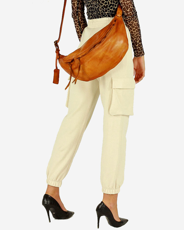 Uniwersalna torebka nerka półksiężyc crossbody runway - skóra naturalna Marco Mazzini brąz